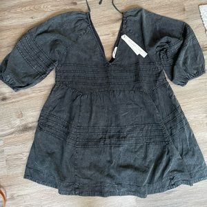 VICI washed black babydoll dress NWT